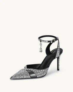 Haidi Artificial Crystal Pumps - Black