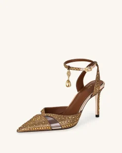 Haidi Artificial Crystal Pumps - Brown