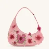 Harlee Embroidered Shoulder Bag - Pink