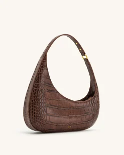 Harlee Shoulder Bag - Brown Croc