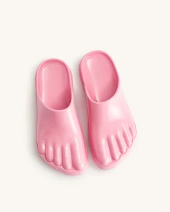 Hayley Toe Model Flat Mules - Pink