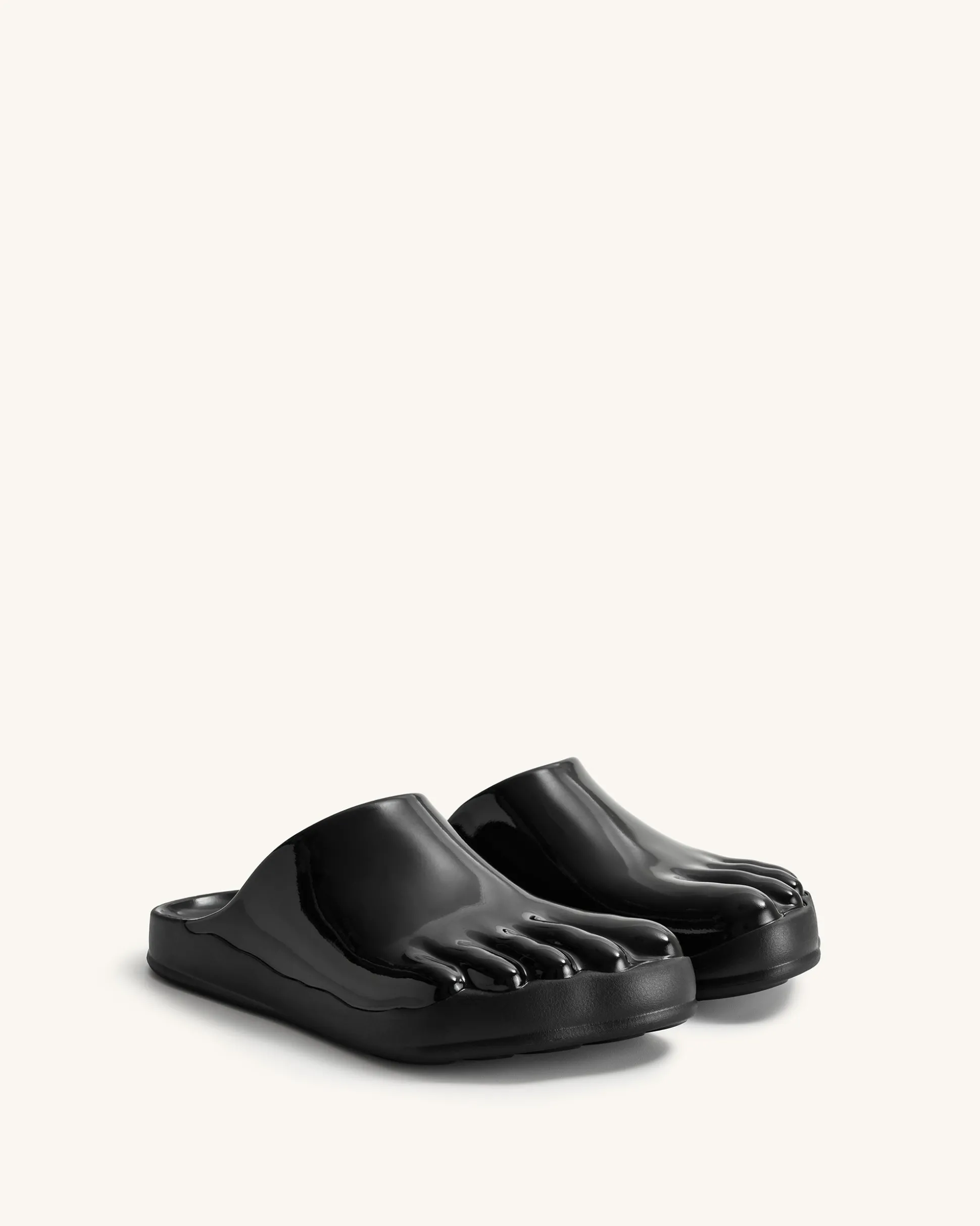 Hayley Toe Model Flat Mules - Black