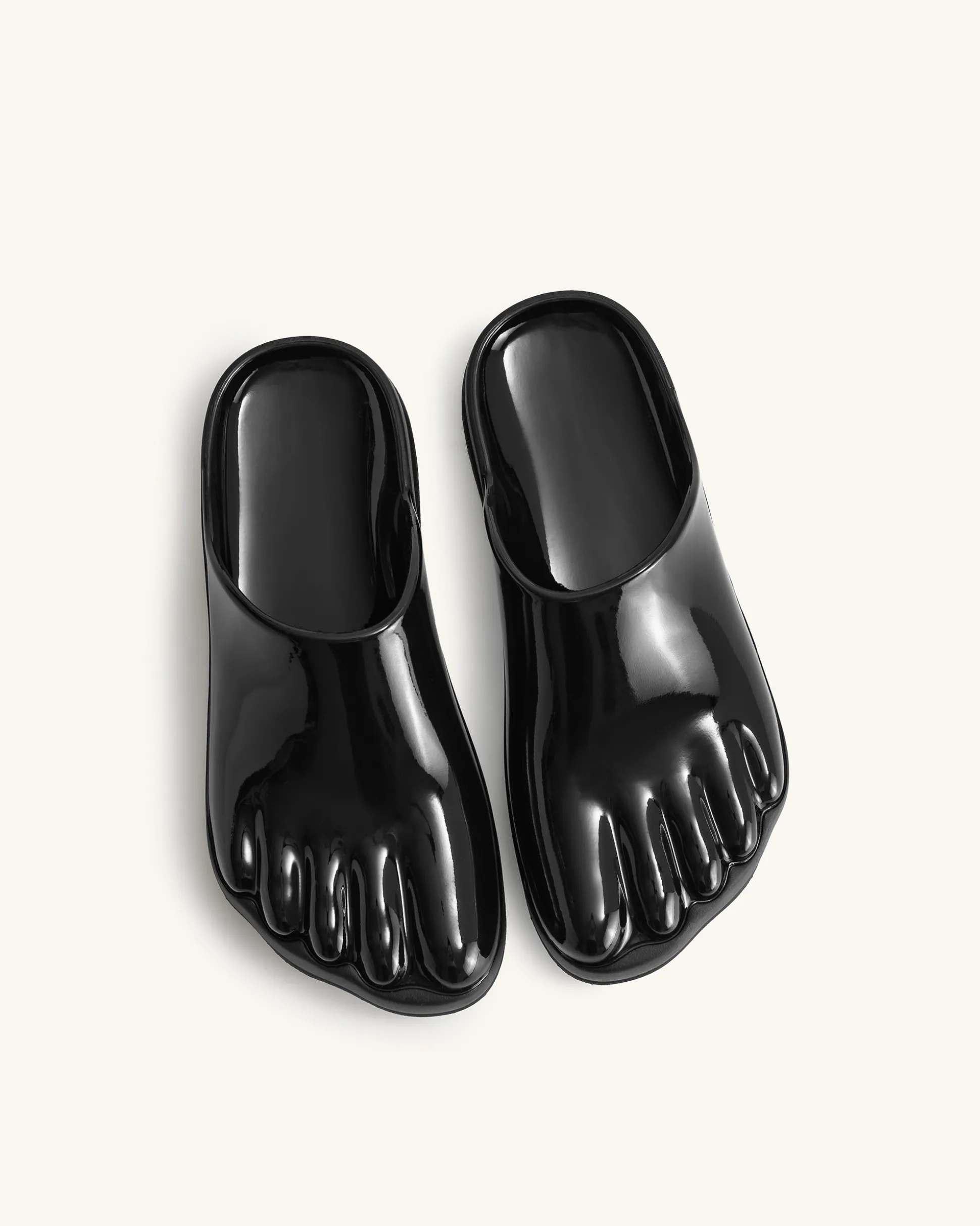Hayley Toe Model Flat Mules - Black
