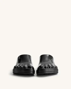 Hayley Toe Model Flat Mules - Black