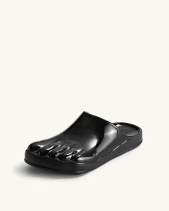 Hayley Toe Model Flat Mules - Black