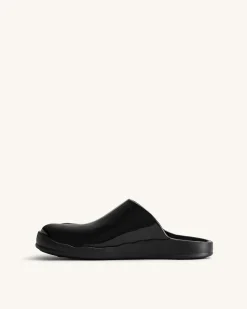 Hayley Toe Model Flat Mules - Black