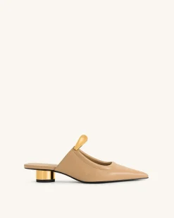 Helena Pierced Mules - Khaki