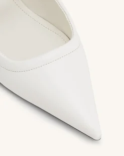 Helena Pierced Mules - White