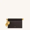 Holly Metal Pendant Embellished Clutch - Dark Brown