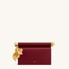 Holly Metal Pendant Embellished Clutch - Claret