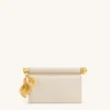 Holly Metal Pendant Embellished Clutch - White