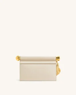 Holly Metal Pendant Embellished Clutch - White