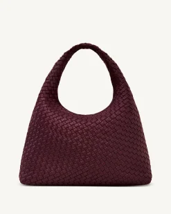 Iaura Woven Shoulder Bag - Deep Burgundy