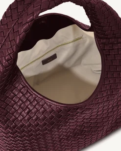 Iaura Woven Shoulder Bag - Deep Burgundy