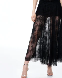 Indigo Floral Lace Dress - Black