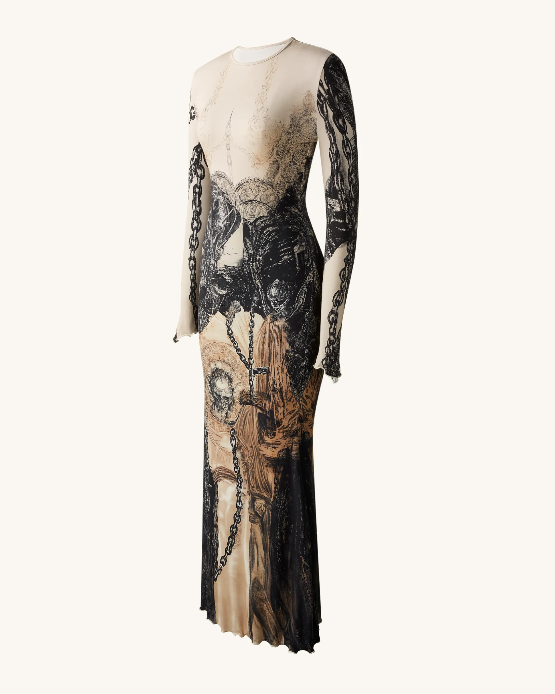 Isabella Vintage Print Dress - Brown & Black