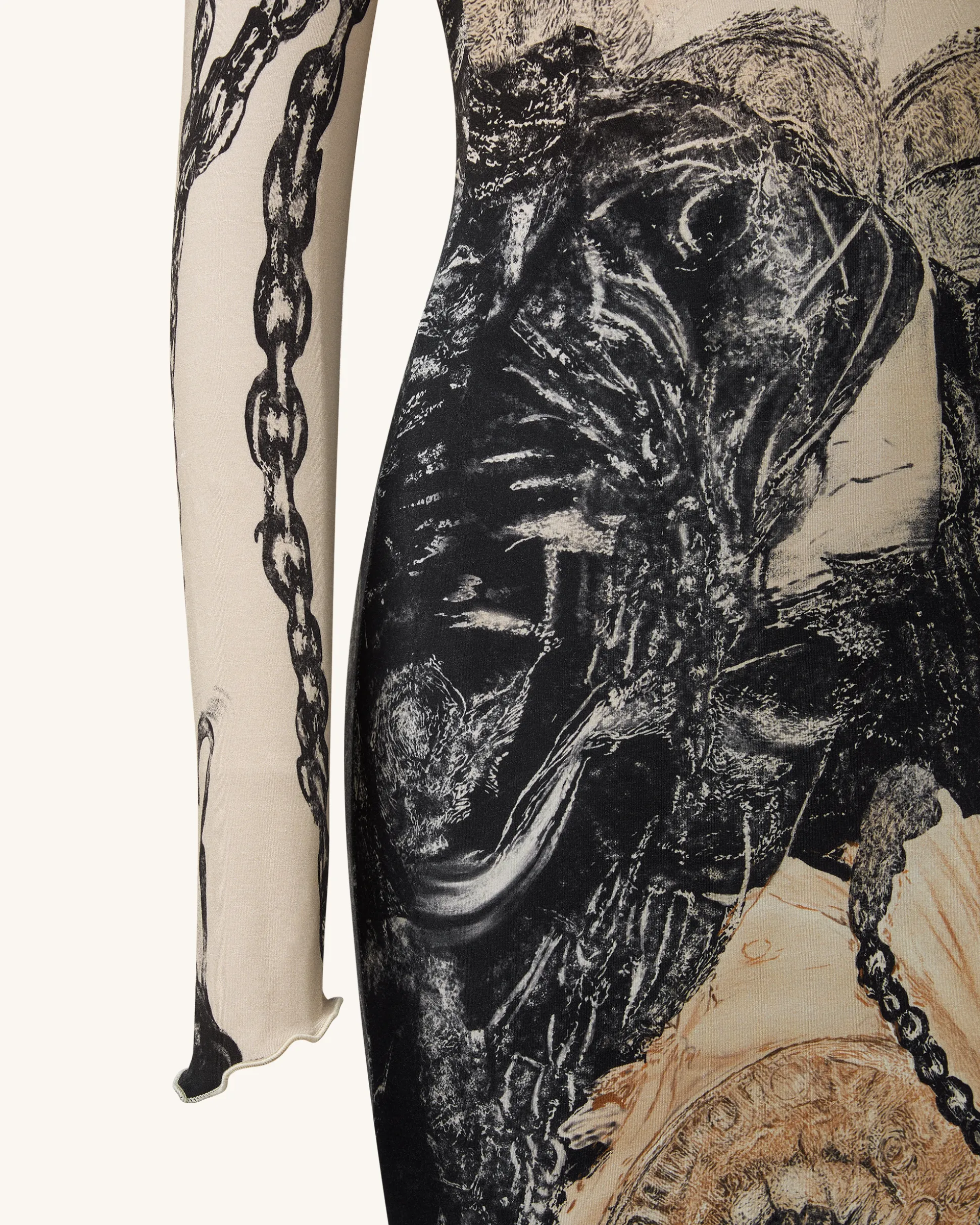 Isabella Vintage Print Dress - Brown & Black