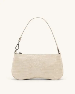 Ivory Shoulder Bag - Croc Embossed - JW PEI