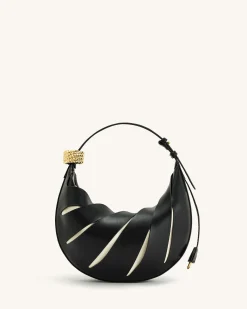 Jana Hollow Out Shoulder Bag - Black