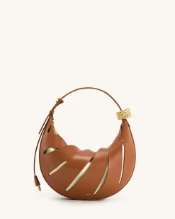Jana Hollow Out Shoulder Bag - Brown