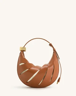 Jana Hollow Out Shoulder Bag - Brown