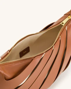 Jana Hollow Out Shoulder Bag - Brown