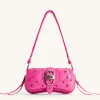 Joy Crushed Shoulder Bag - Bright Pink
