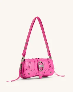Joy Crushed Shoulder Bag - Bright Pink