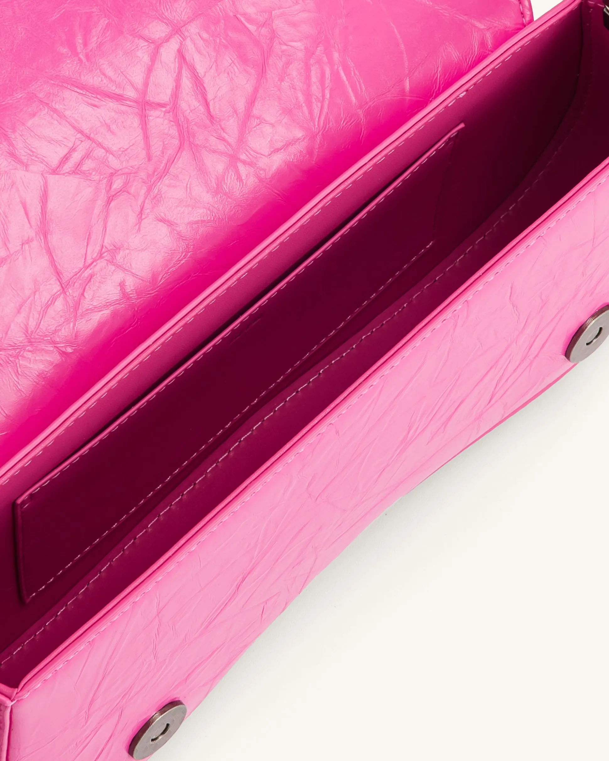 Joy Crushed Shoulder Bag - Bright Pink