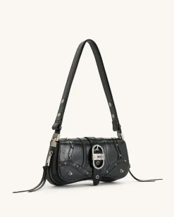 Joy Crushed Shoulder Bag - Black