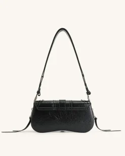 Joy Crushed Shoulder Bag - Black