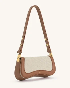 Joy Shoulder Bag - Brown Canvas