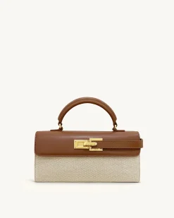 Keyla Top Handbag - Brown Canvas