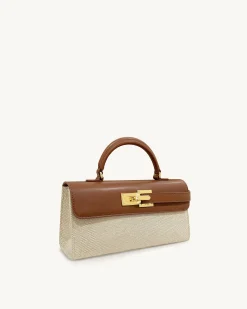 Keyla Top Handbag - Brown Canvas