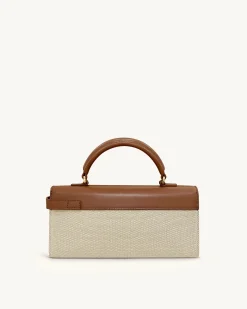 Keyla Top Handbag - Brown Canvas