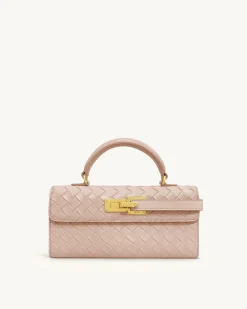 Keyla Weave Texture Top Handle Bag - Pink