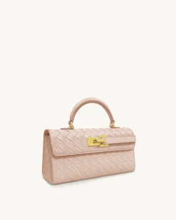 Keyla Weave Texture Top Handle Bag - Pink
