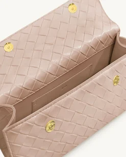 Keyla Weave Texture Top Handle Bag - Pink