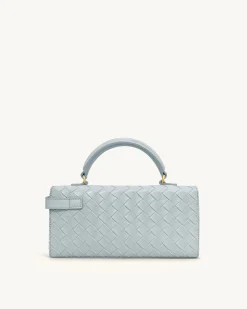 Keyla Weave Texture Top Handle Bag - Blue
