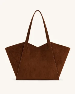 Kiana Large Capacity Tote Bag - Dark Brown