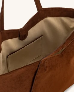 Kiana Large Capacity Tote Bag - Dark Brown
