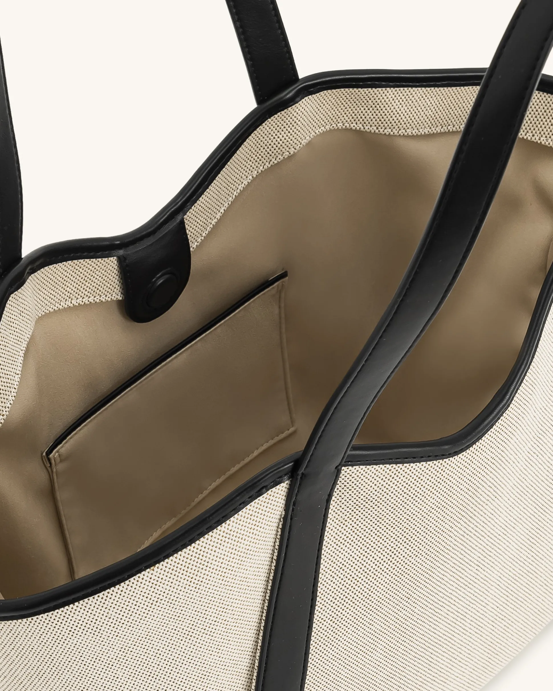 Kiana Large Capacity Tote Bag - Black Canvas