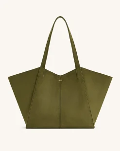 Kiana Large Capacity Tote Bag - Dark Olive