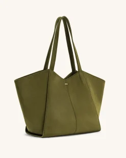 Kiana Large Capacity Tote Bag - Dark Olive