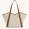 Kiana Large Capacity Tote Bag - Brown Canvas