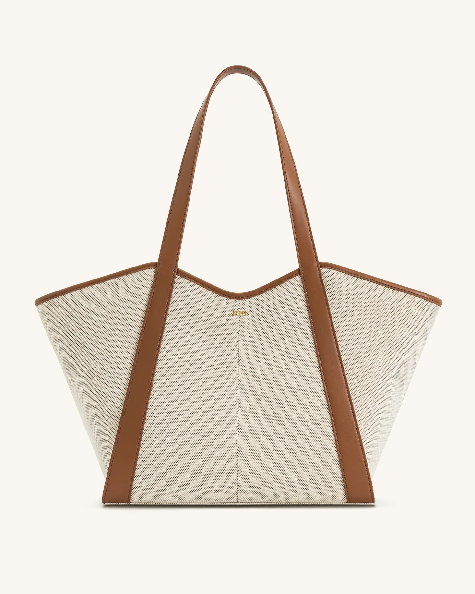 Kiana Large Capacity Tote Bag - Brown Canvas