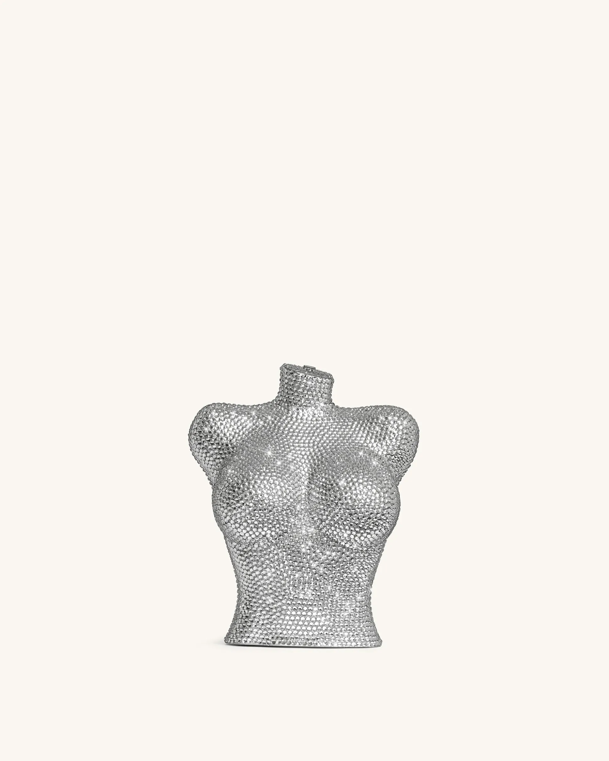 Kiara Diamond Bust Clutch - Silver