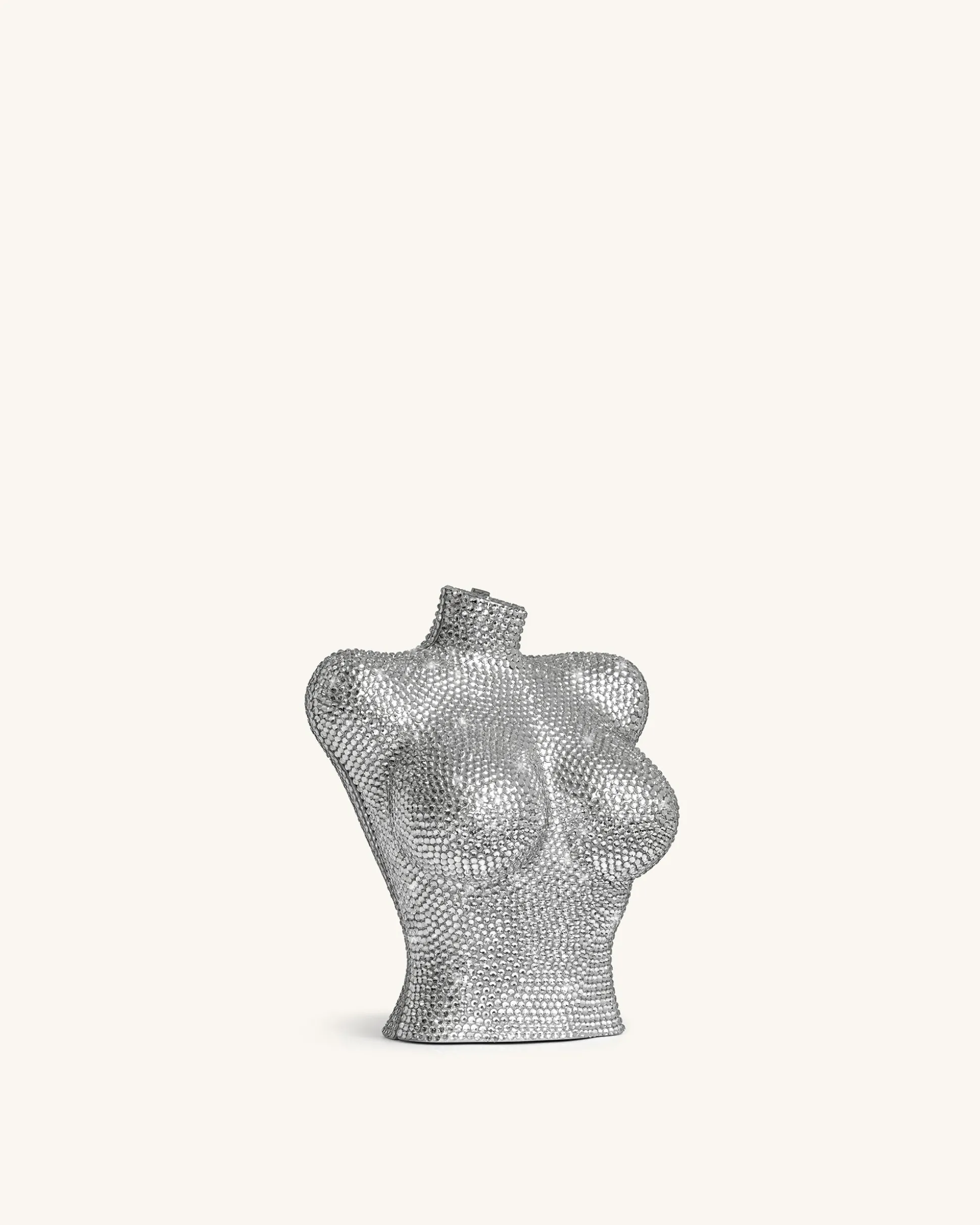 Kiara Diamond Bust Clutch - Silver