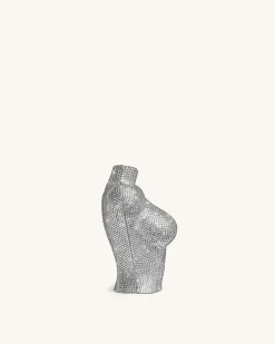 Kiara Diamond Bust Clutch - Silver