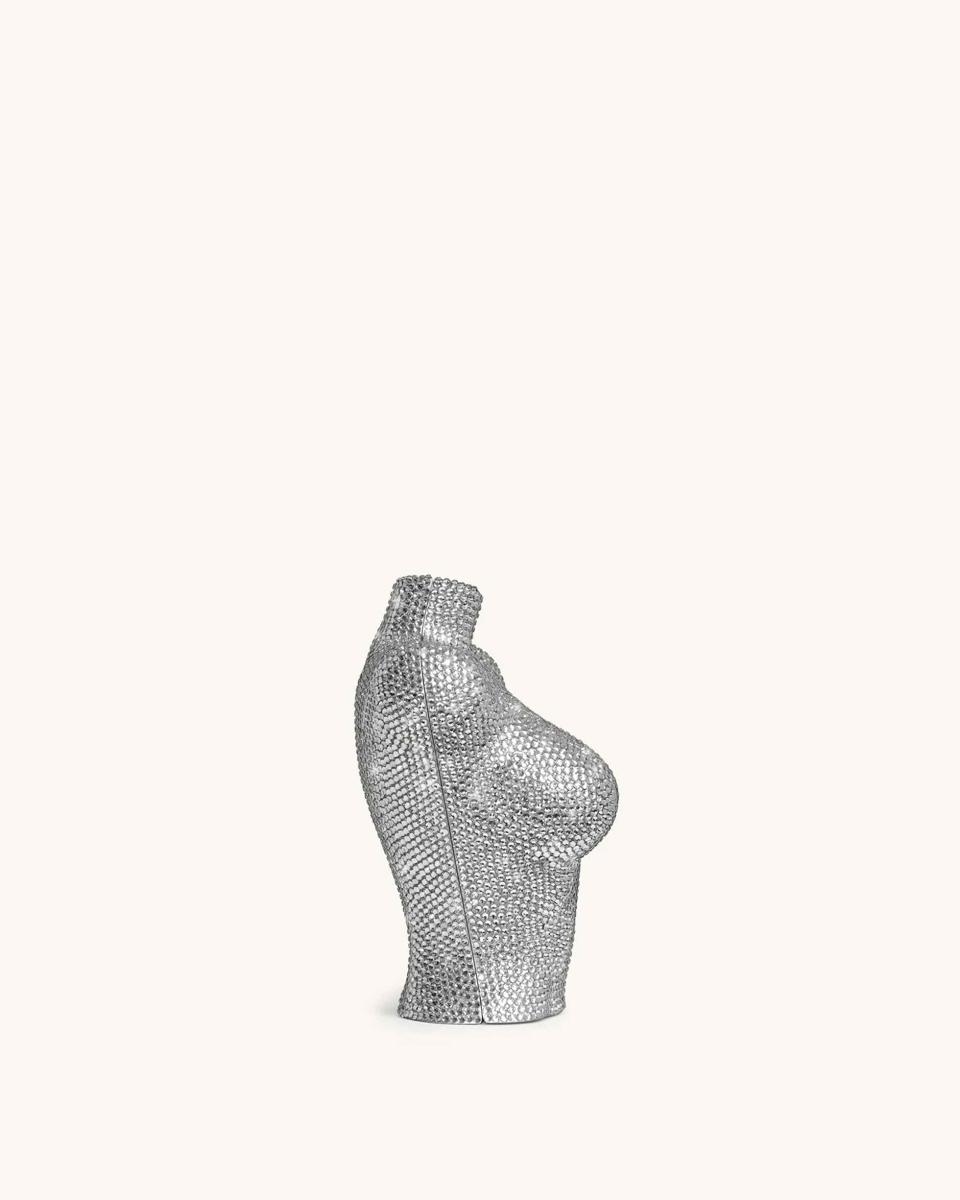 Kiara Diamond Bust Clutch - Silver